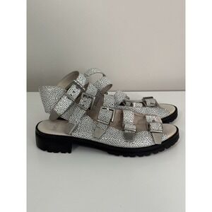 Bronx Strappy Belted Gladiator Army Sandal Sz‎ 8.5 Festival Artsy Metal Music